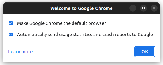 Chrome startup options
