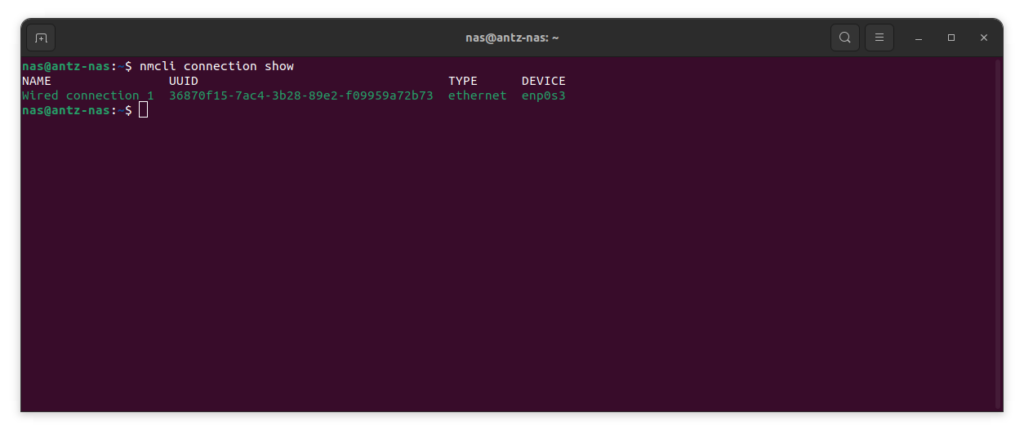 nmcli output