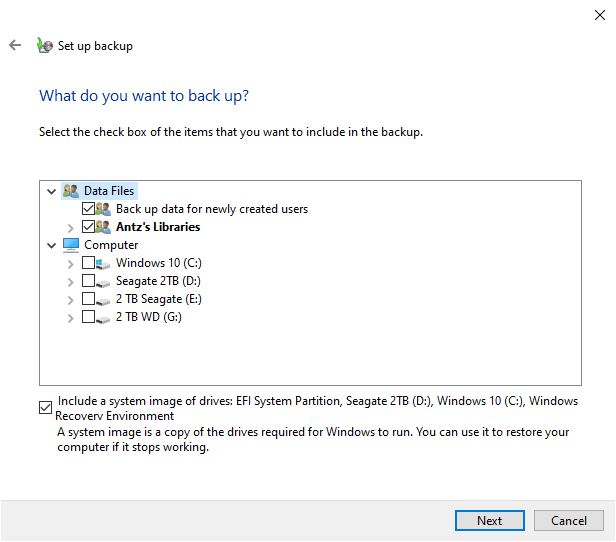 Networking backup