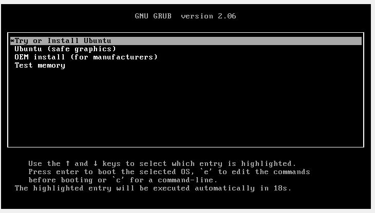 Ubuntu Grub Bootscreen