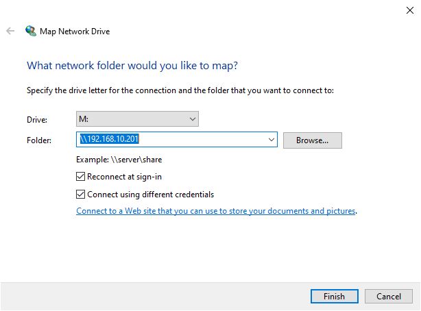 Mapping a network drive