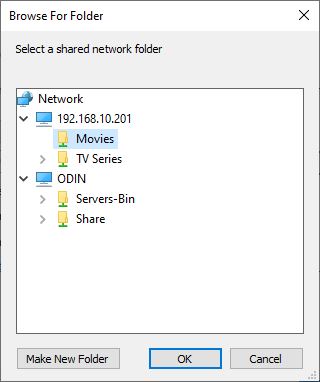 Selecting a network drive