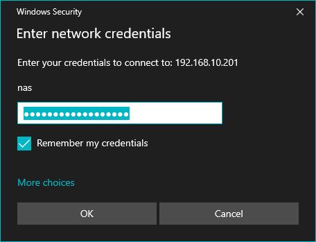 Windows password prompt