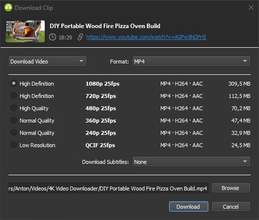 4K Youtube Downloader settings